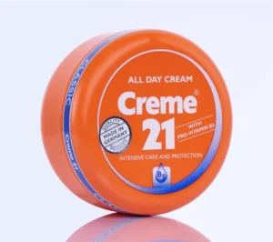 creme-21-all-day-moisturizing-cream-with-pro-vitamin-B5-in-an-orange-container